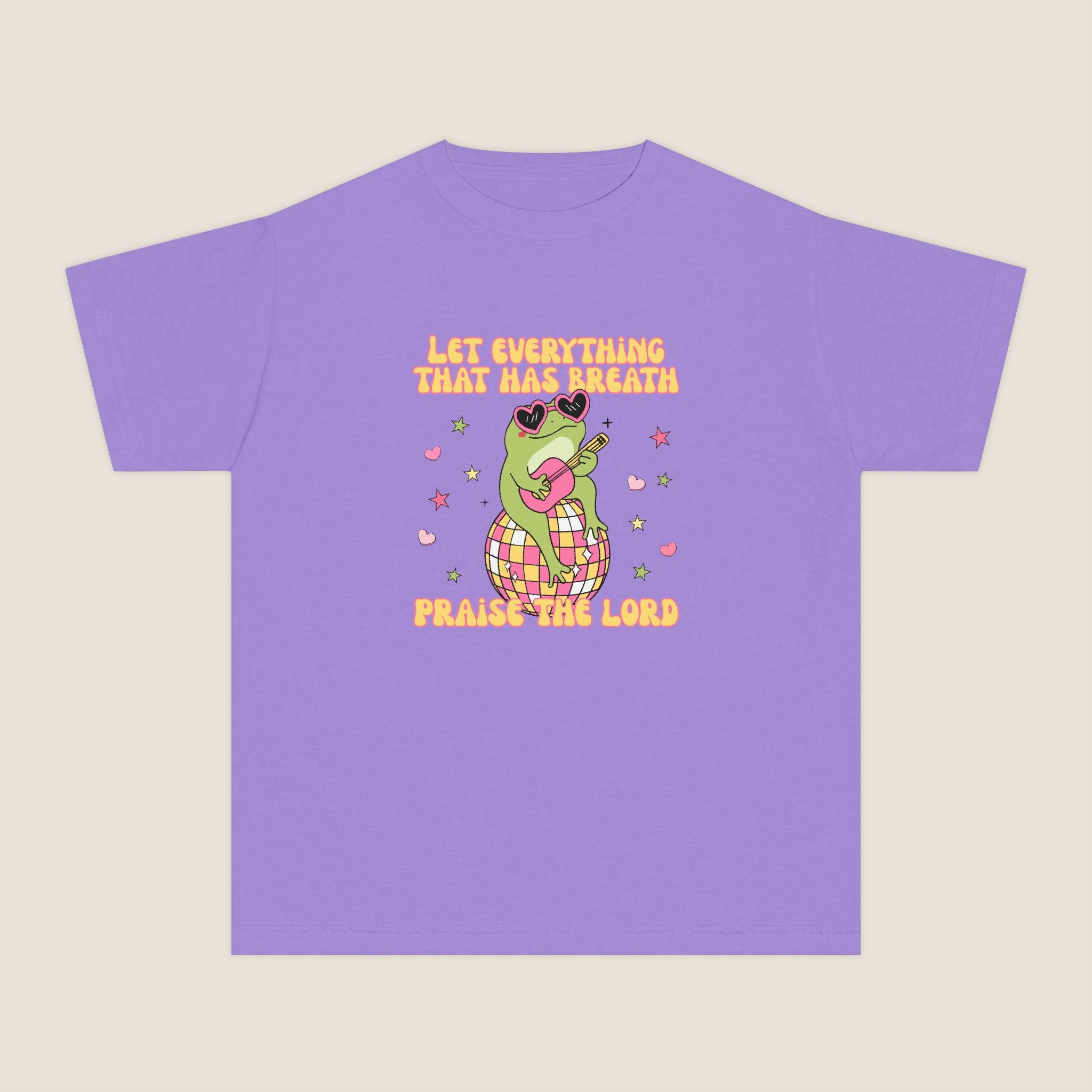 "Let Everything That Has Breath" Disco Frog Comfort Colors Youth Unisex Tee