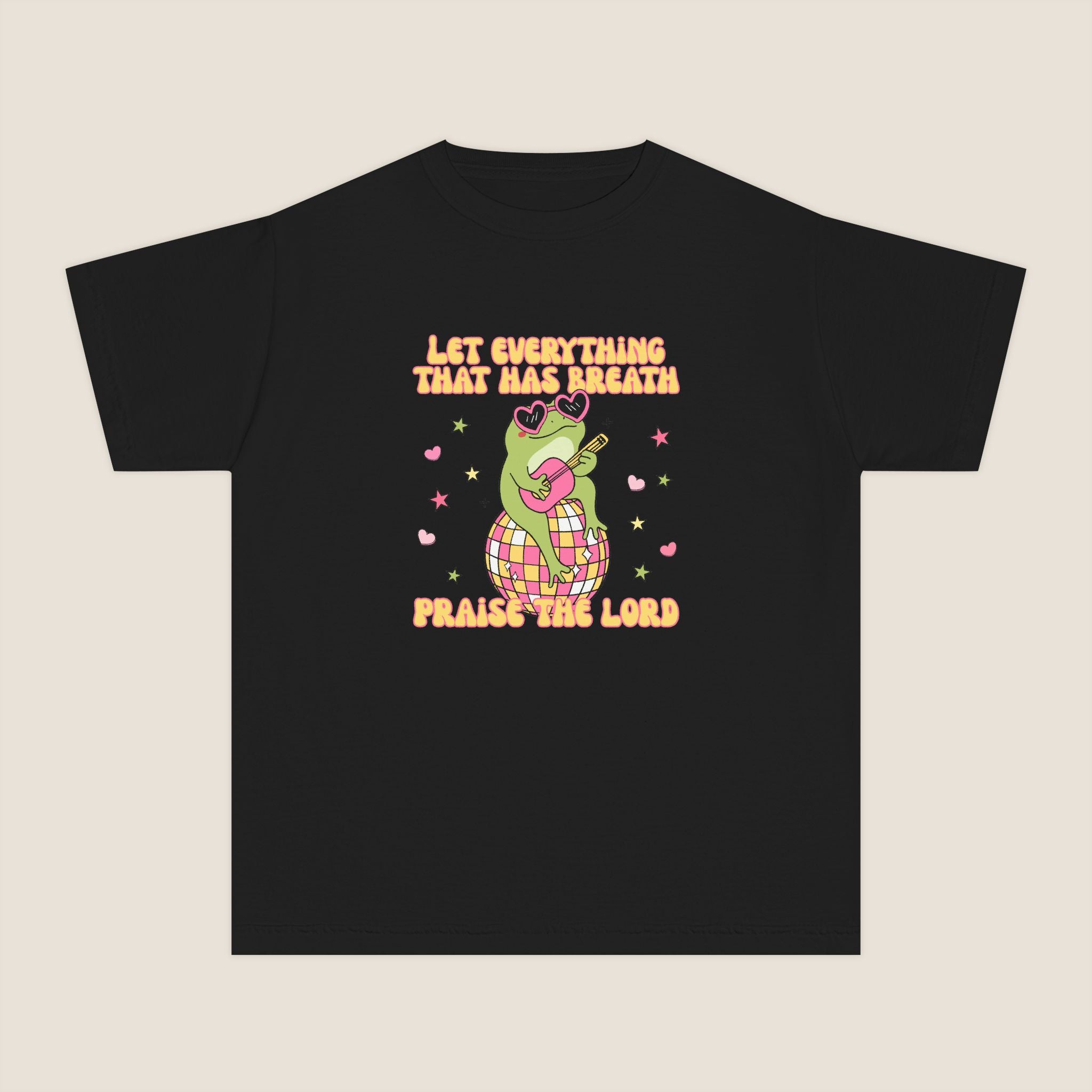 "Let Everything That Has Breath" Disco Frog Comfort Colors Youth Unisex Tee