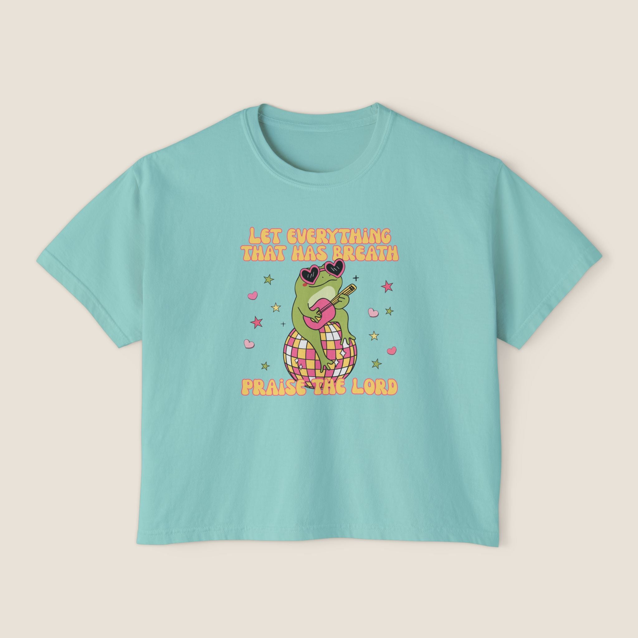 "Let Everything That Has Breath" Disco Frog Comfort Colors Women's Boxy Tee