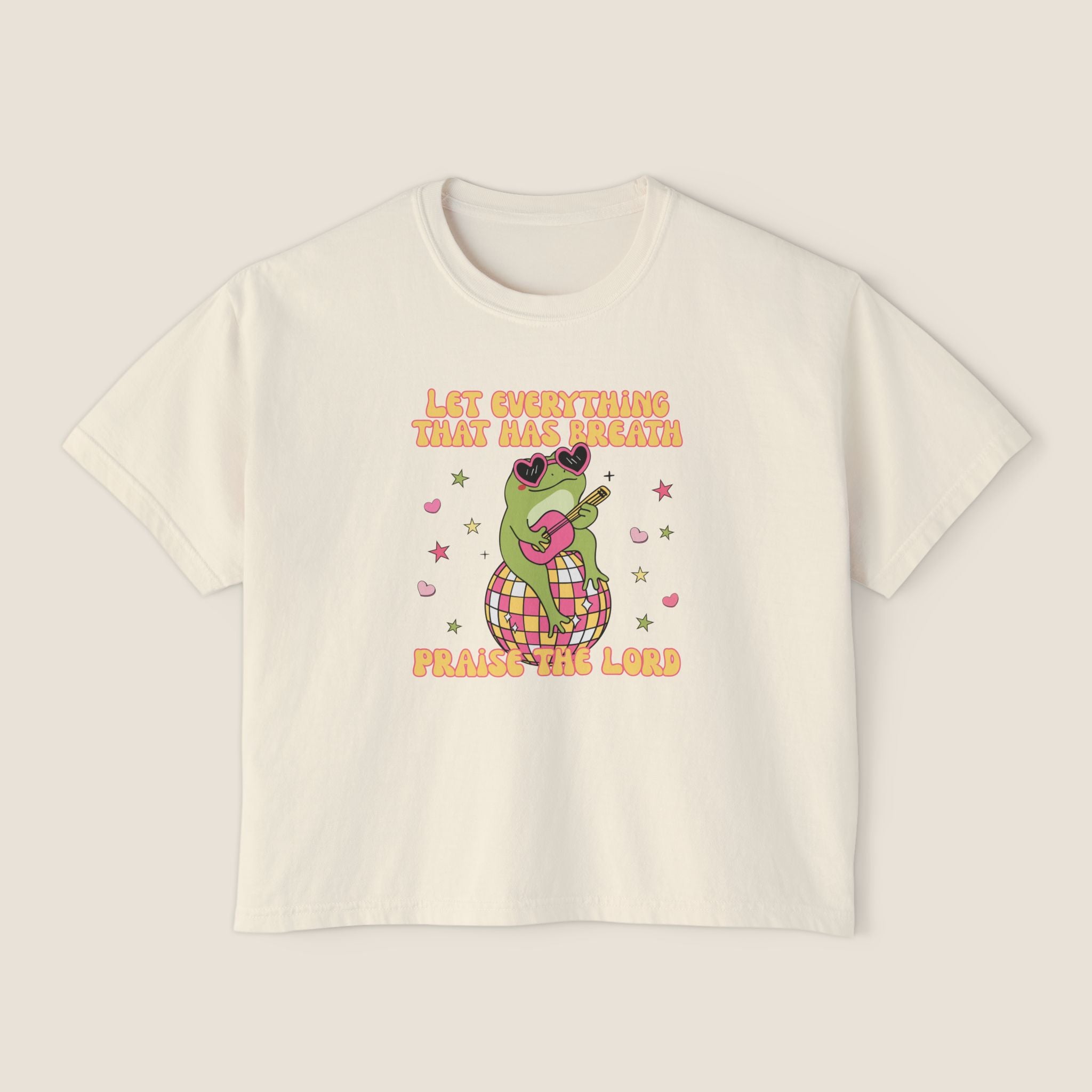 "Let Everything That Has Breath" Disco Frog Comfort Colors Women's Boxy Tee