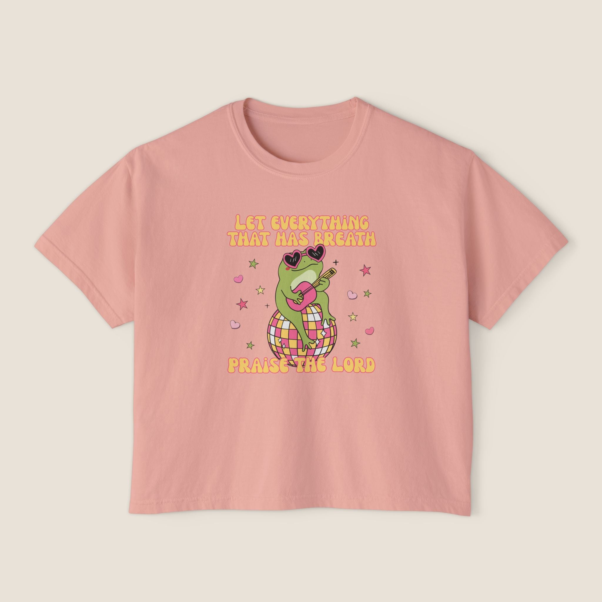 "Let Everything That Has Breath" Disco Frog Comfort Colors Women's Boxy Tee