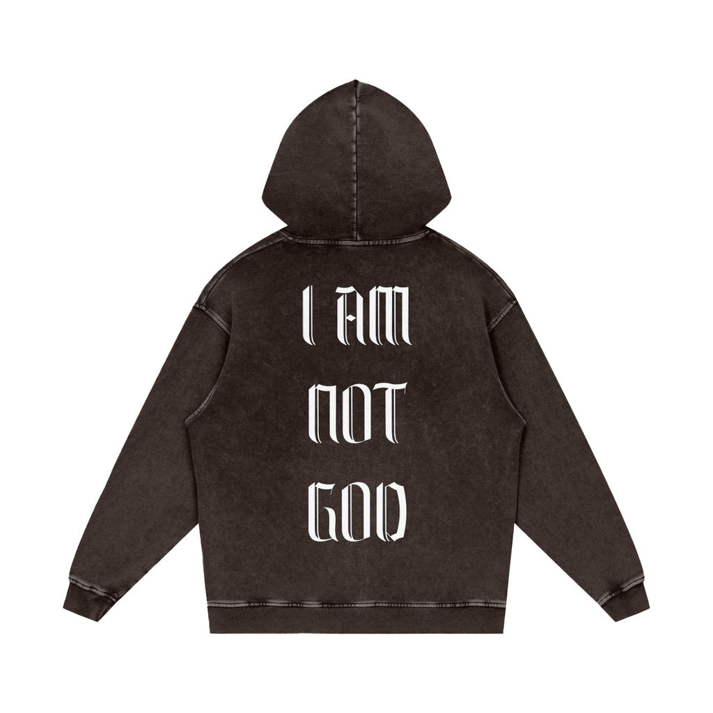 I Am Not God // Creed // Snow Washed Loose Cotton Hoodie