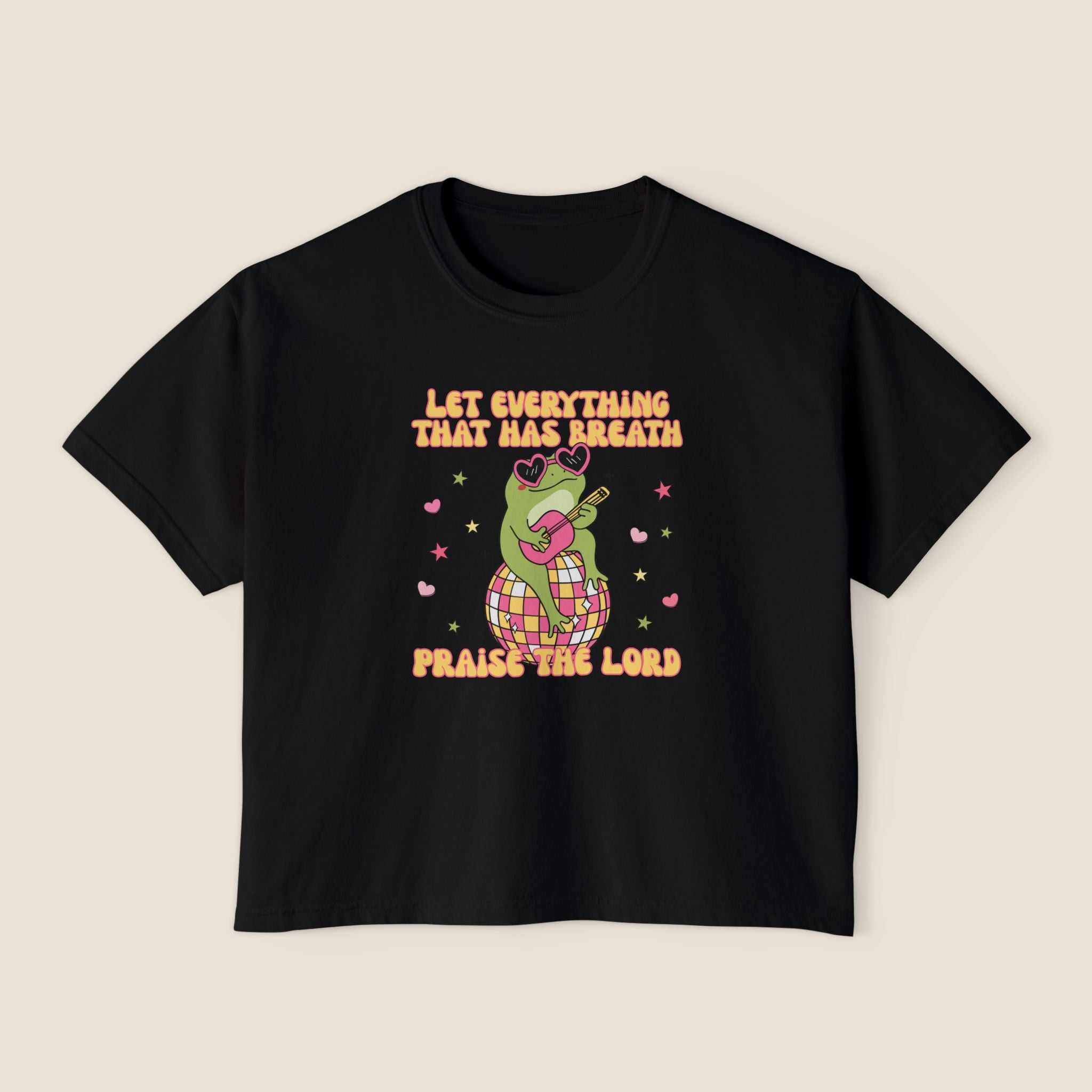 "Let Everything That Has Breath" Disco Frog Comfort Colors Women's Boxy Tee