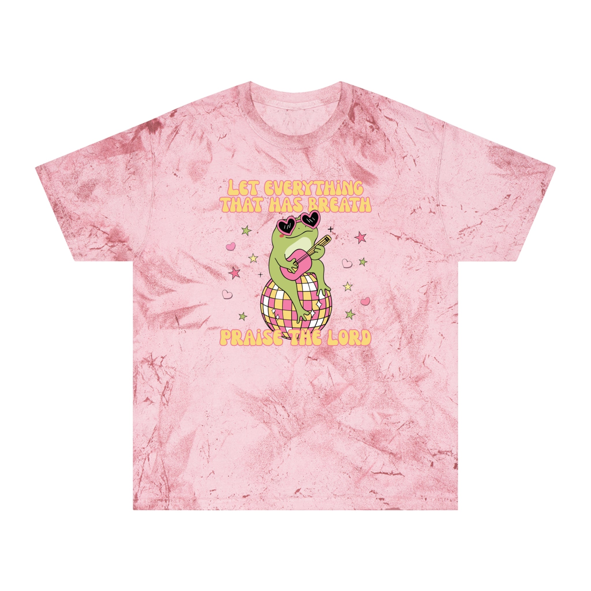 "Let Everything That Has Breath" Disco Frog Comfort Colors Unisex Tie Dye Tee