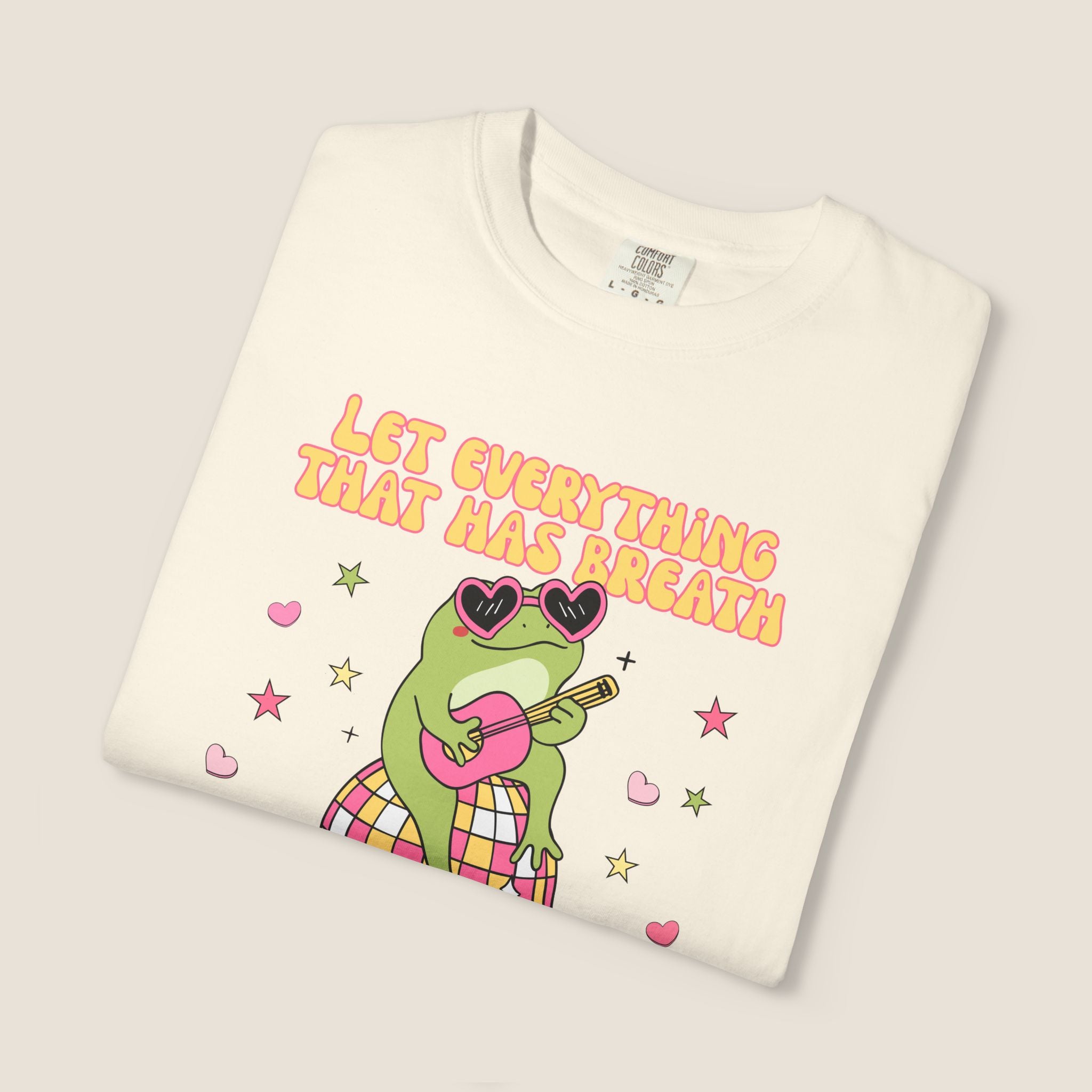 "Let Everything That Has Breath" Disco Frog Comfort Colors Adult's Unisex Tee