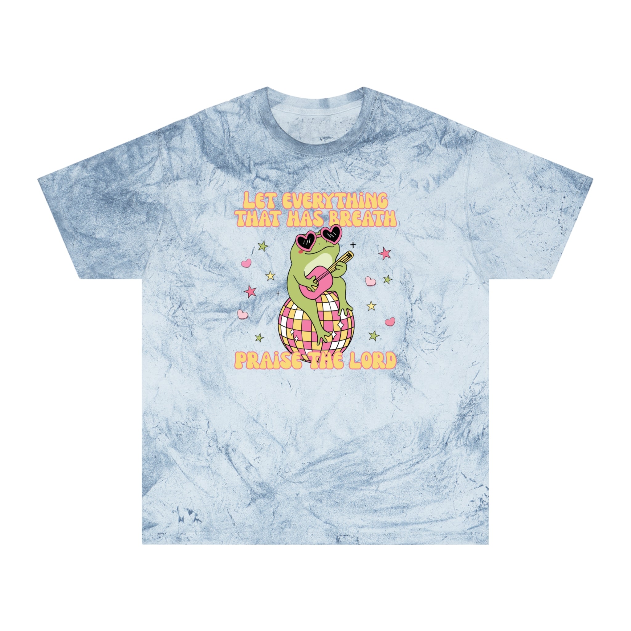 "Let Everything That Has Breath" Disco Frog Comfort Colors Unisex Tie Dye Tee