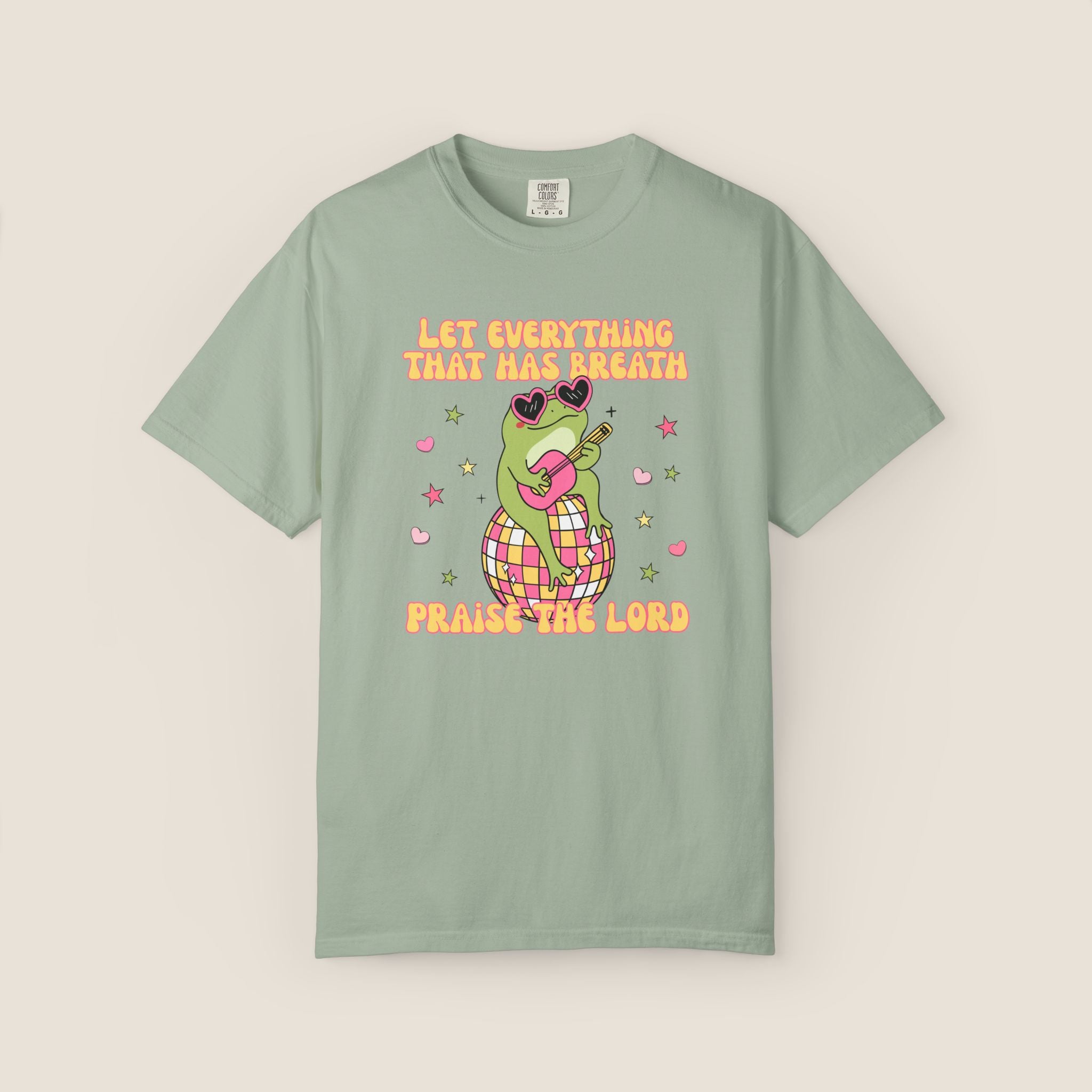 "Let Everything That Has Breath" Disco Frog Comfort Colors Adult's Unisex Tee