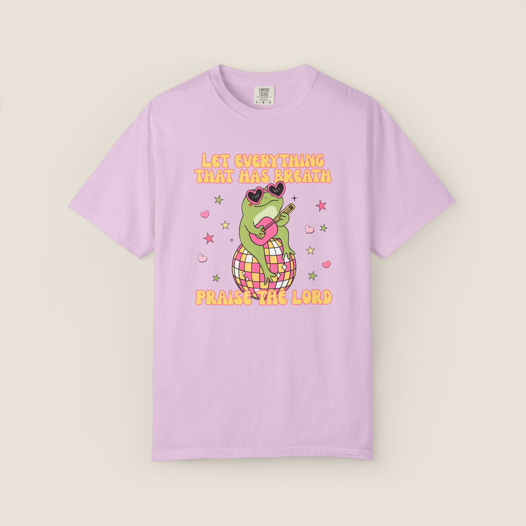"Let Everything That Has Breath" Disco Frog Comfort Colors Adult's Unisex Tee