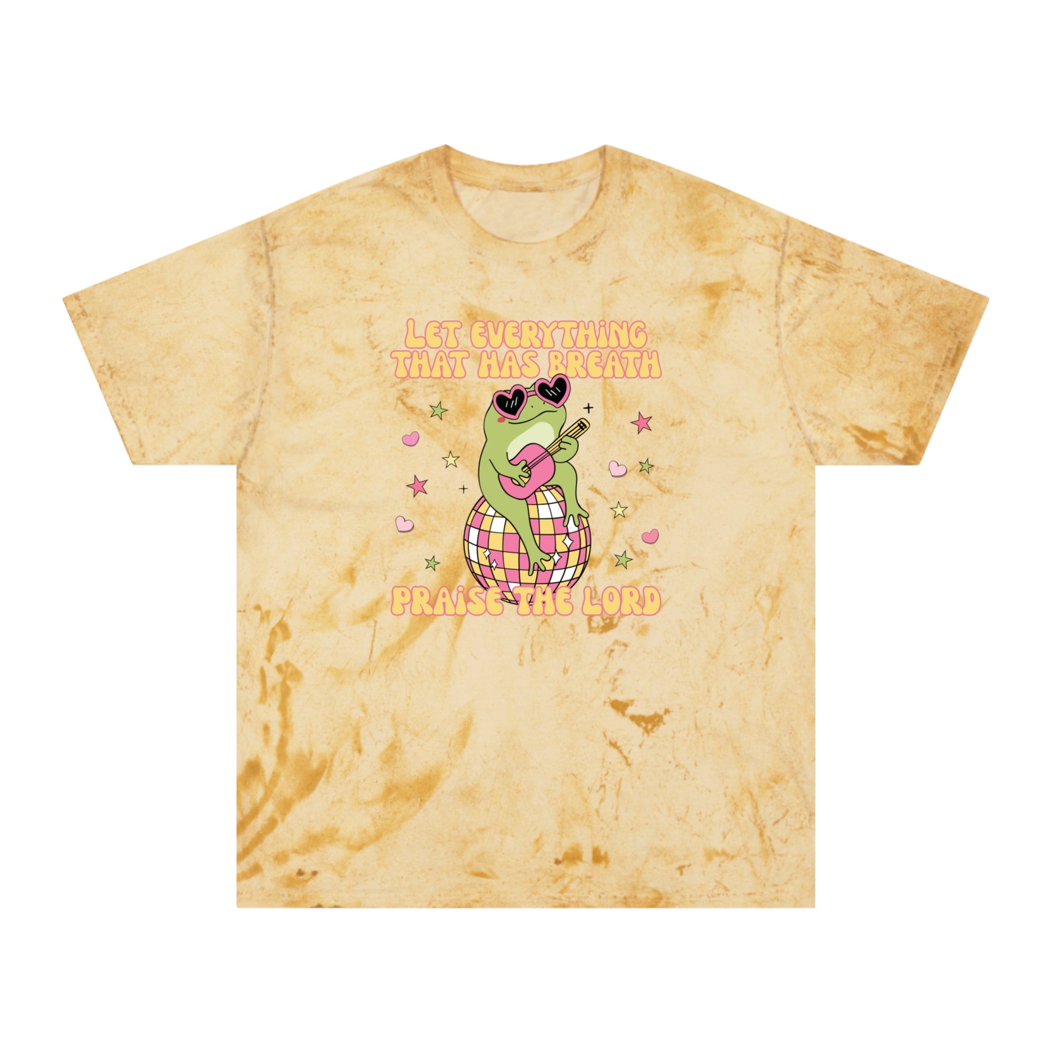 "Let Everything That Has Breath" Disco Frog Comfort Colors Unisex Tie Dye Tee