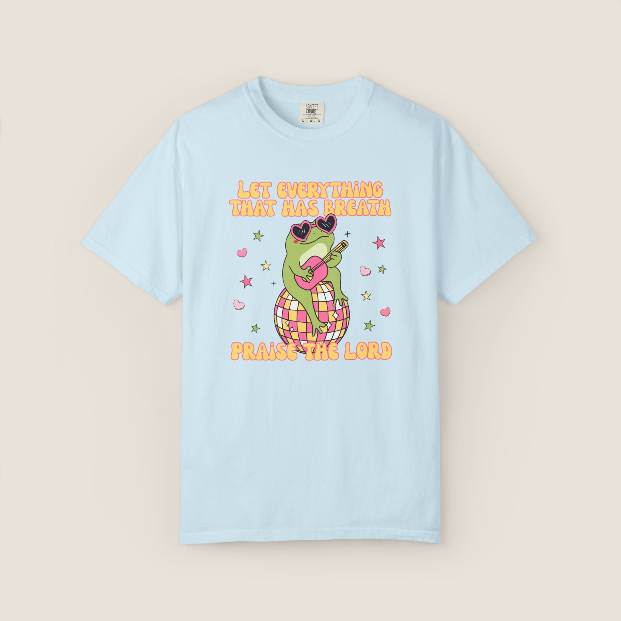 "Let Everything That Has Breath" Disco Frog Comfort Colors Adult's Unisex Tee