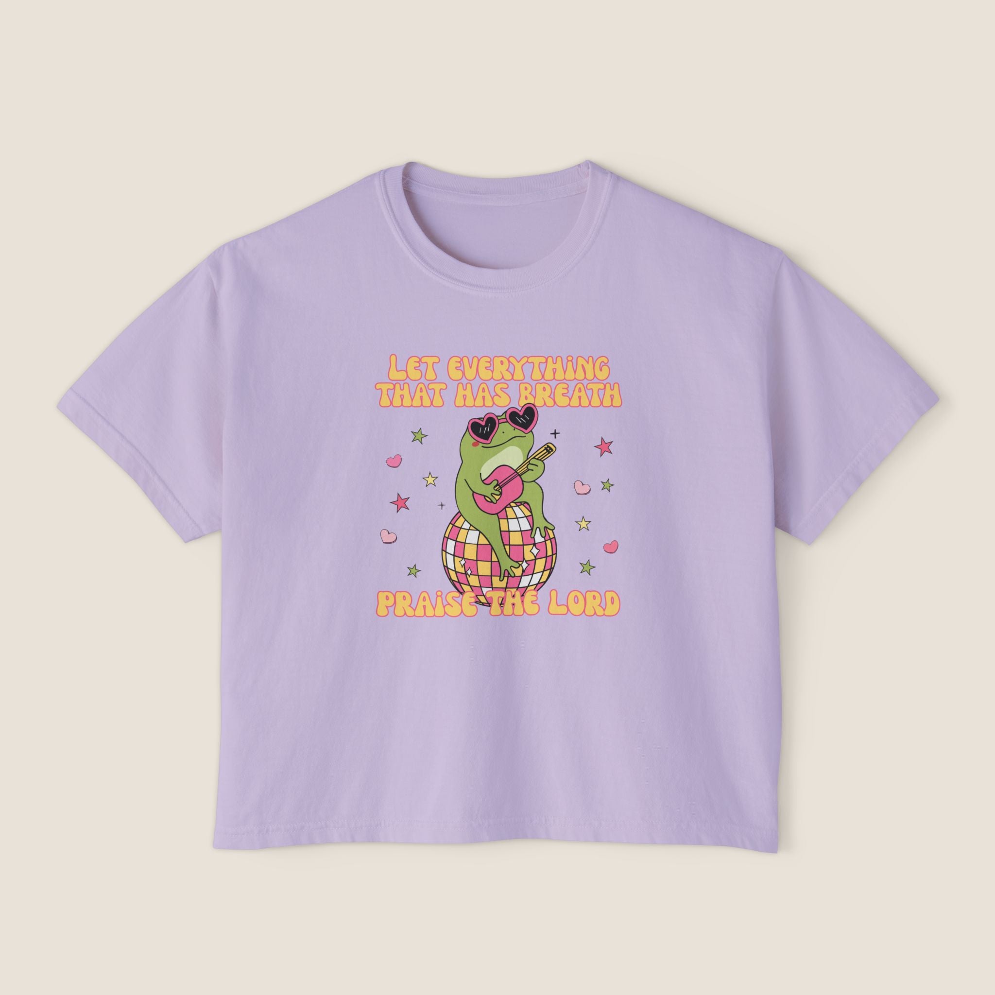 "Let Everything That Has Breath" Disco Frog Comfort Colors Women's Boxy Tee