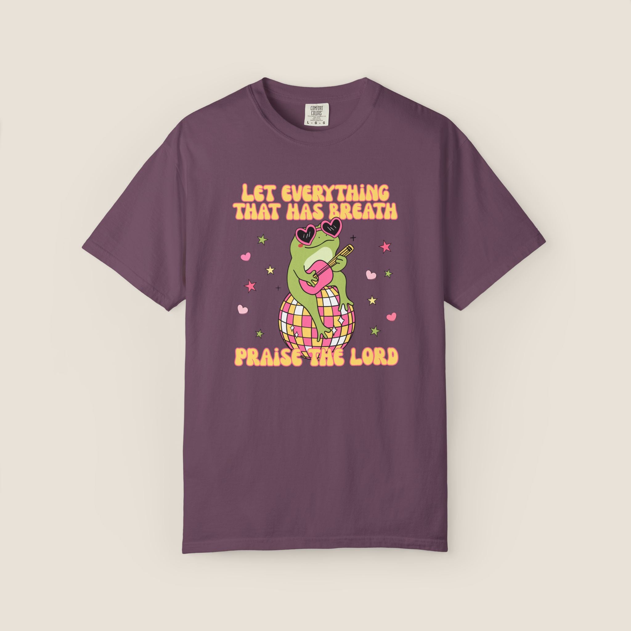 "Let Everything That Has Breath" Disco Frog Comfort Colors Adult's Unisex Tee