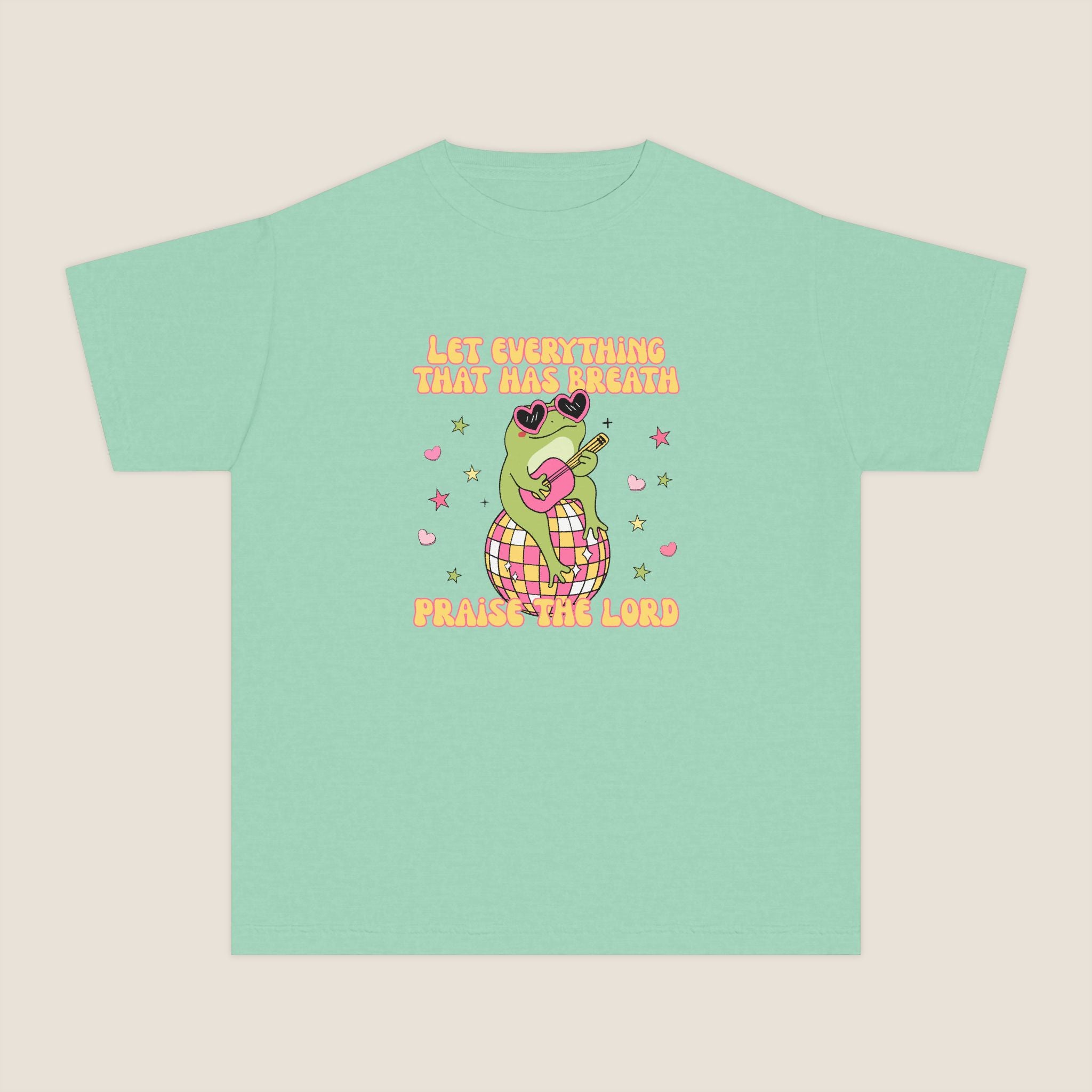 "Let Everything That Has Breath" Disco Frog Comfort Colors Youth Unisex Tee