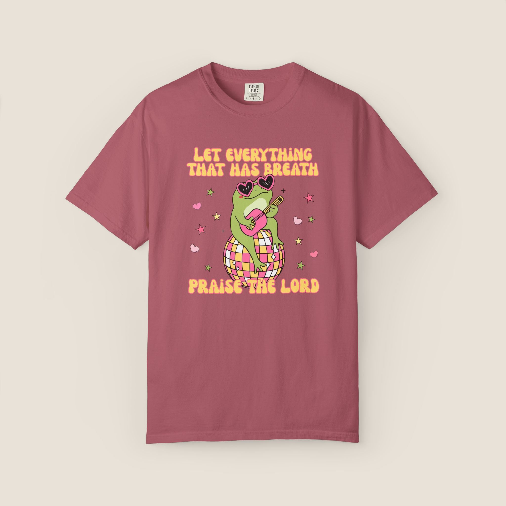 "Let Everything That Has Breath" Disco Frog Comfort Colors Adult's Unisex Tee