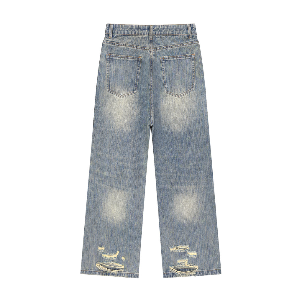 XTND // Logo // Vintage Wash Distressed Denim Jeans