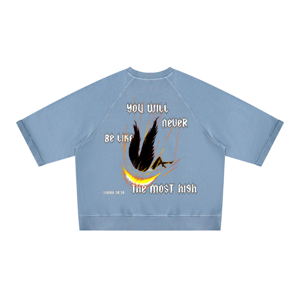 XTND // Isaiah 14:14 // Unisex Vintage Wash Boxy Short Sleeve Sweatshirt
