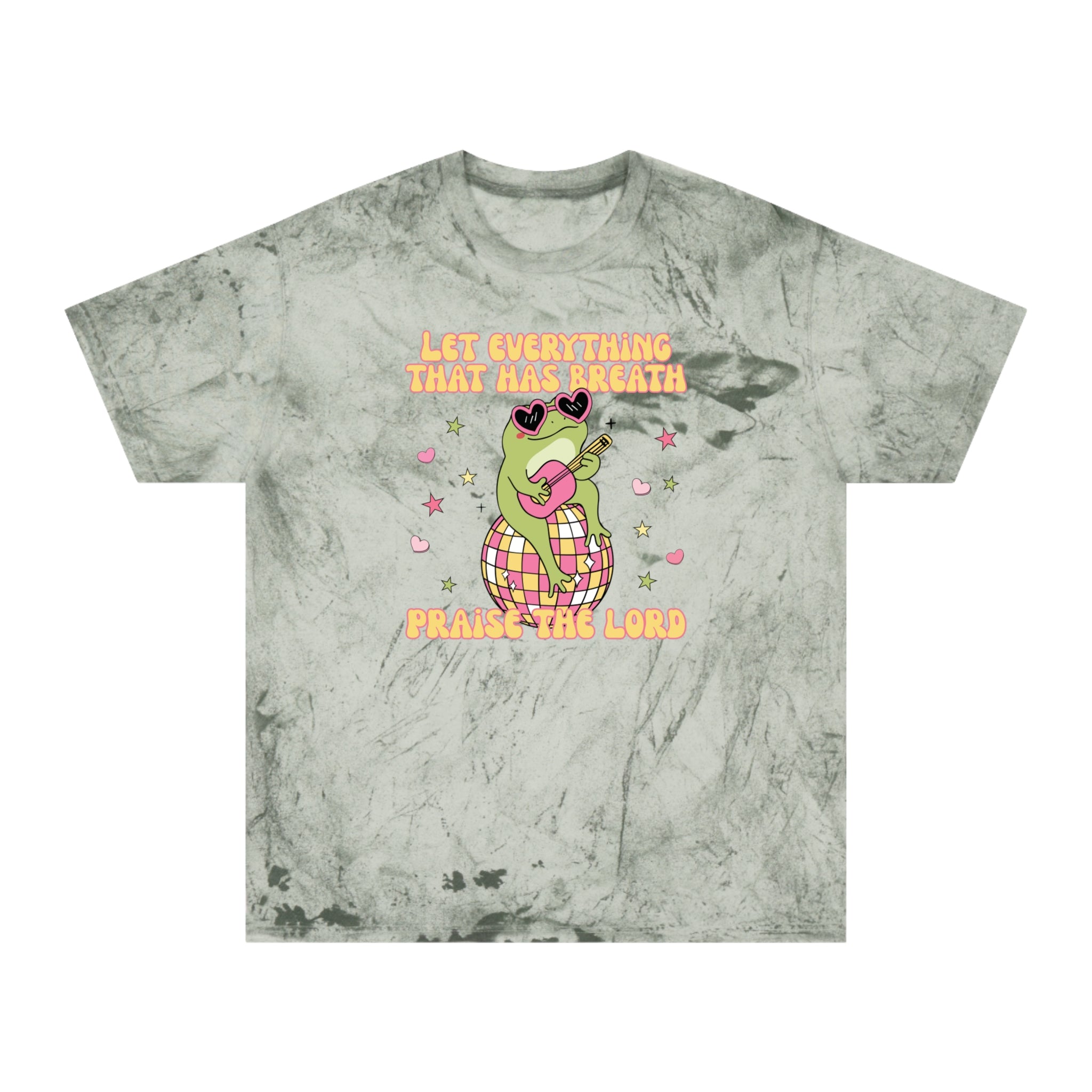 "Let Everything That Has Breath" Disco Frog Comfort Colors Unisex Tie Dye Tee