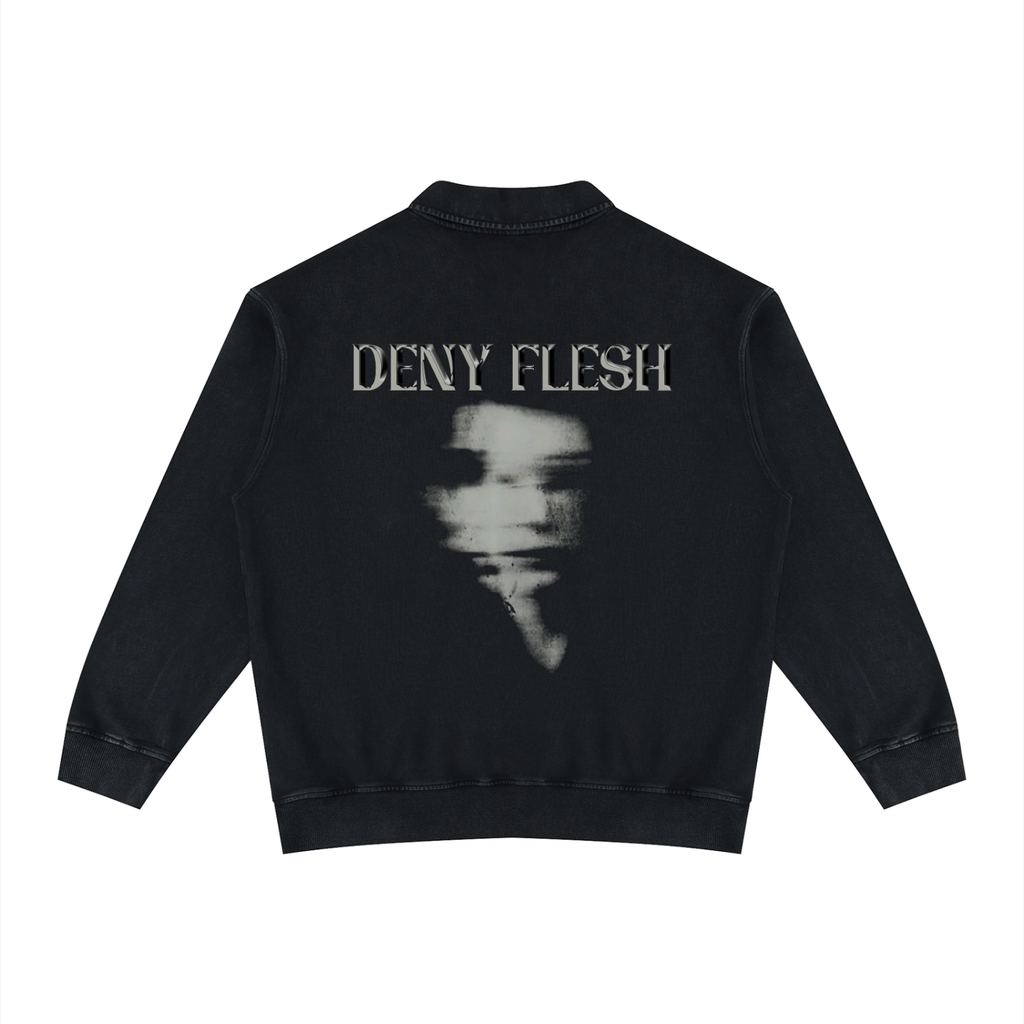 XTND // Deny Flesh // Unisex Vintage Wash Collared Sweatshirt