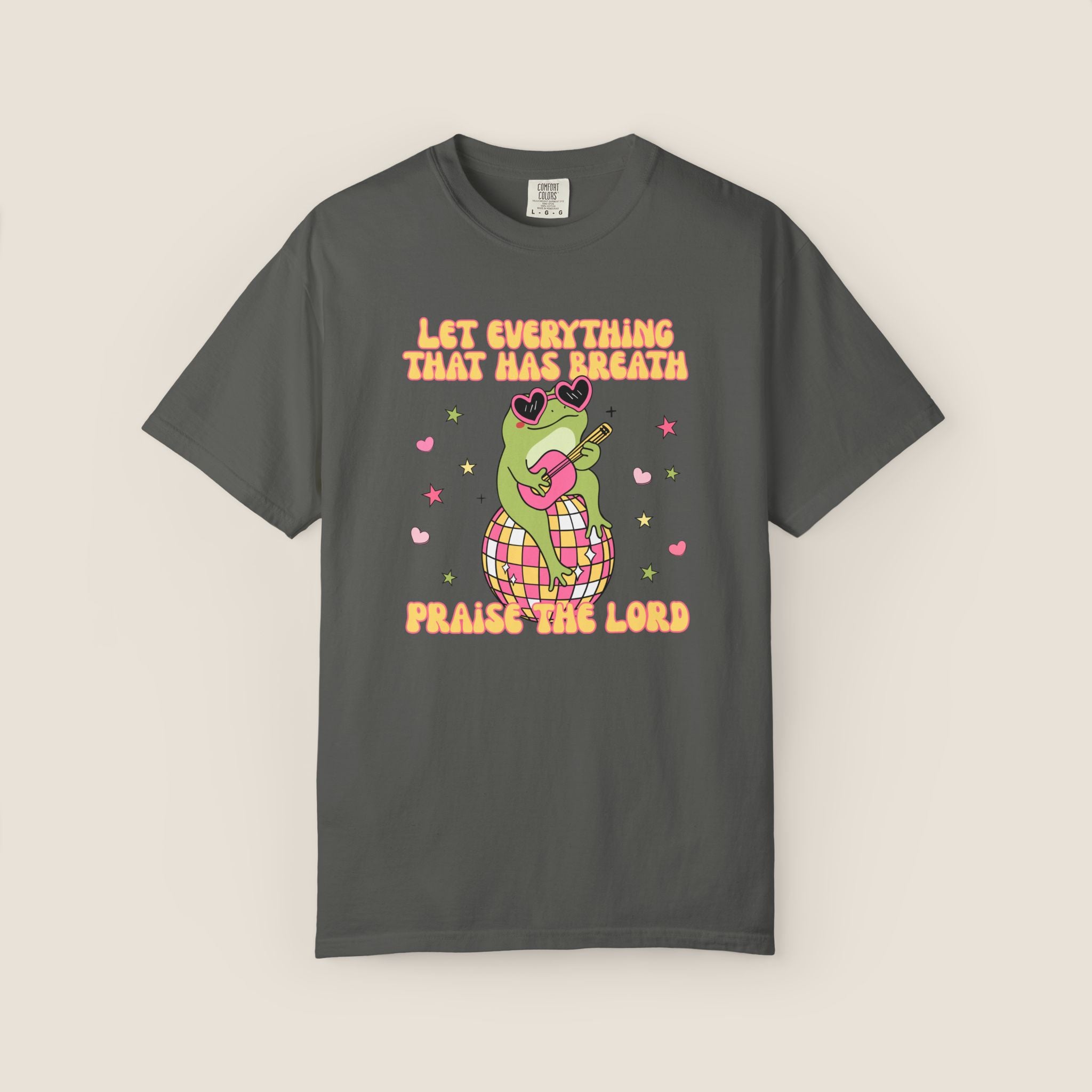 "Let Everything That Has Breath" Disco Frog Comfort Colors Adult's Unisex Tee