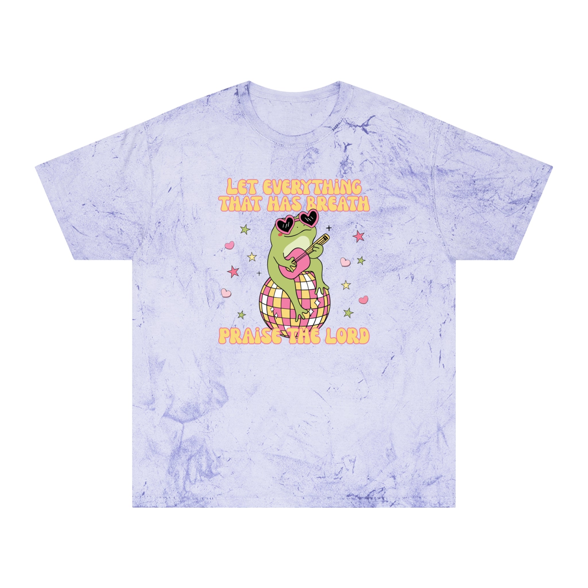 "Let Everything That Has Breath" Disco Frog Comfort Colors Unisex Tie Dye Tee