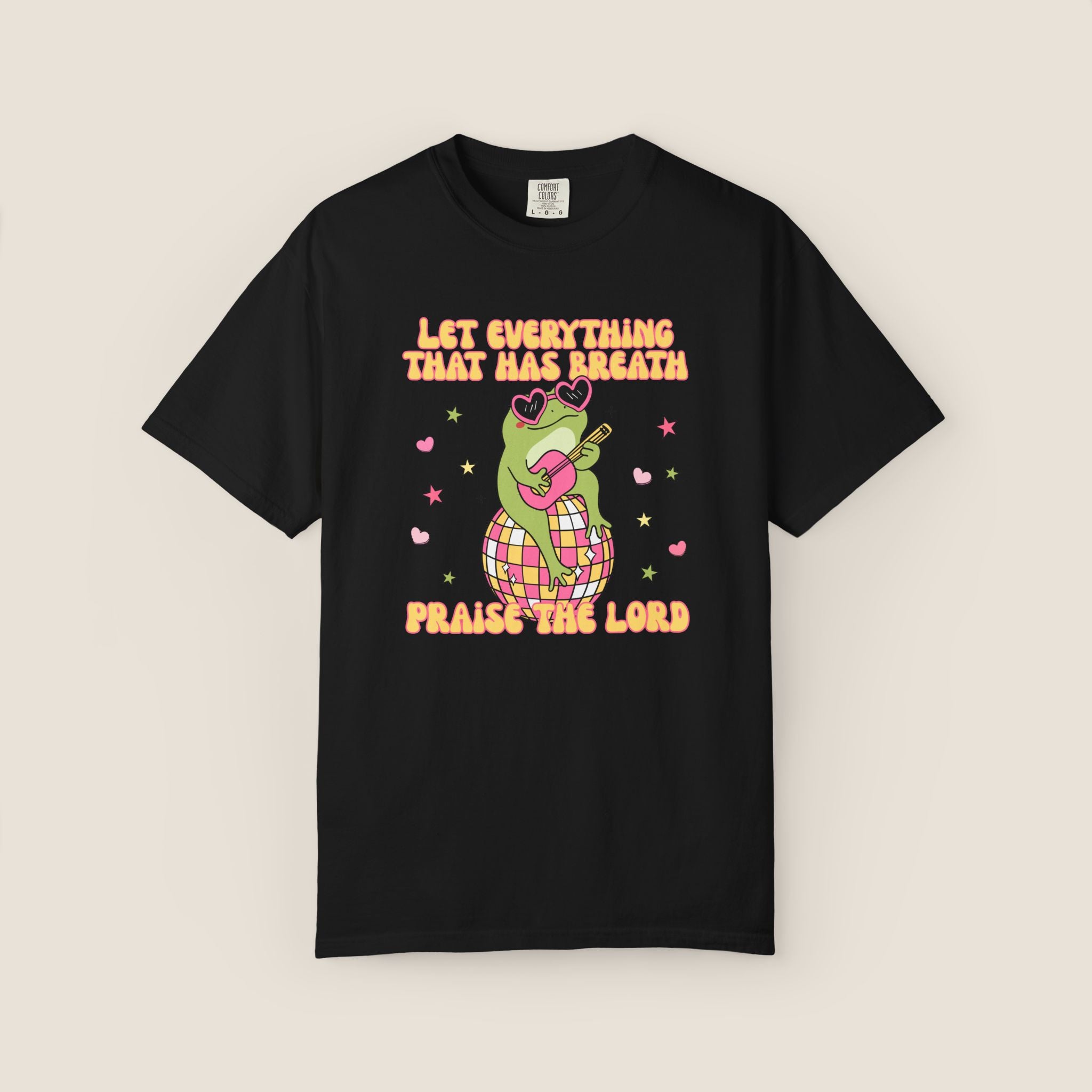 "Let Everything That Has Breath" Disco Frog Comfort Colors Adult's Unisex Tee