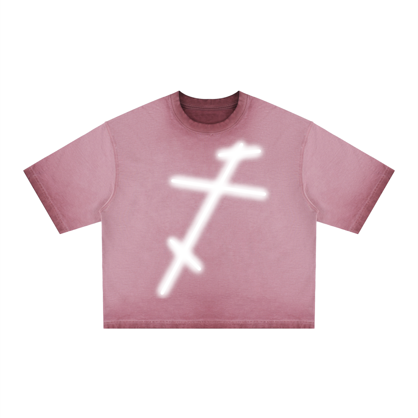 I Am Not God // Three Bar Cross // Unisex Reverse Dyed Boxy T-Shirt