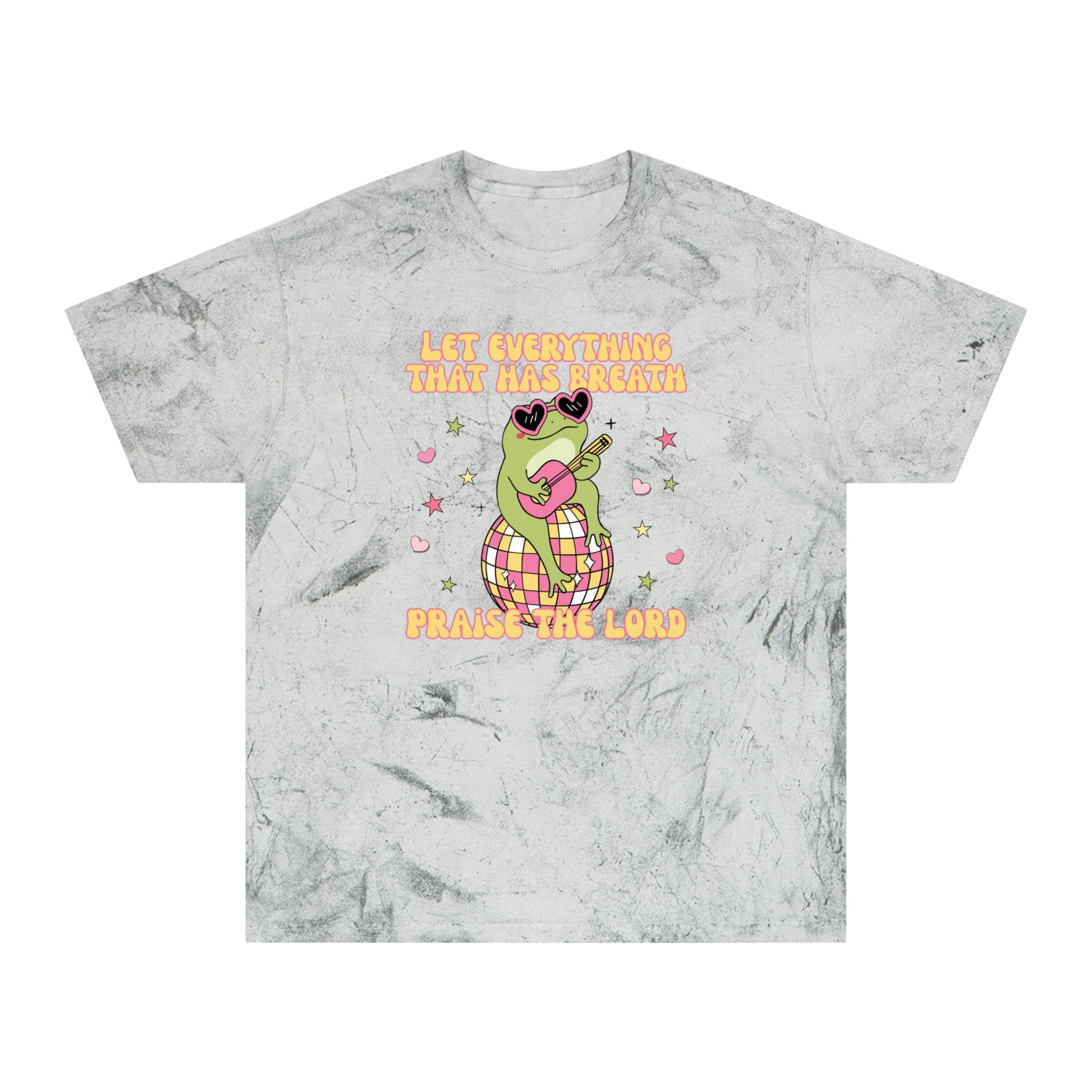 "Let Everything That Has Breath" Disco Frog Comfort Colors Unisex Tie Dye Tee