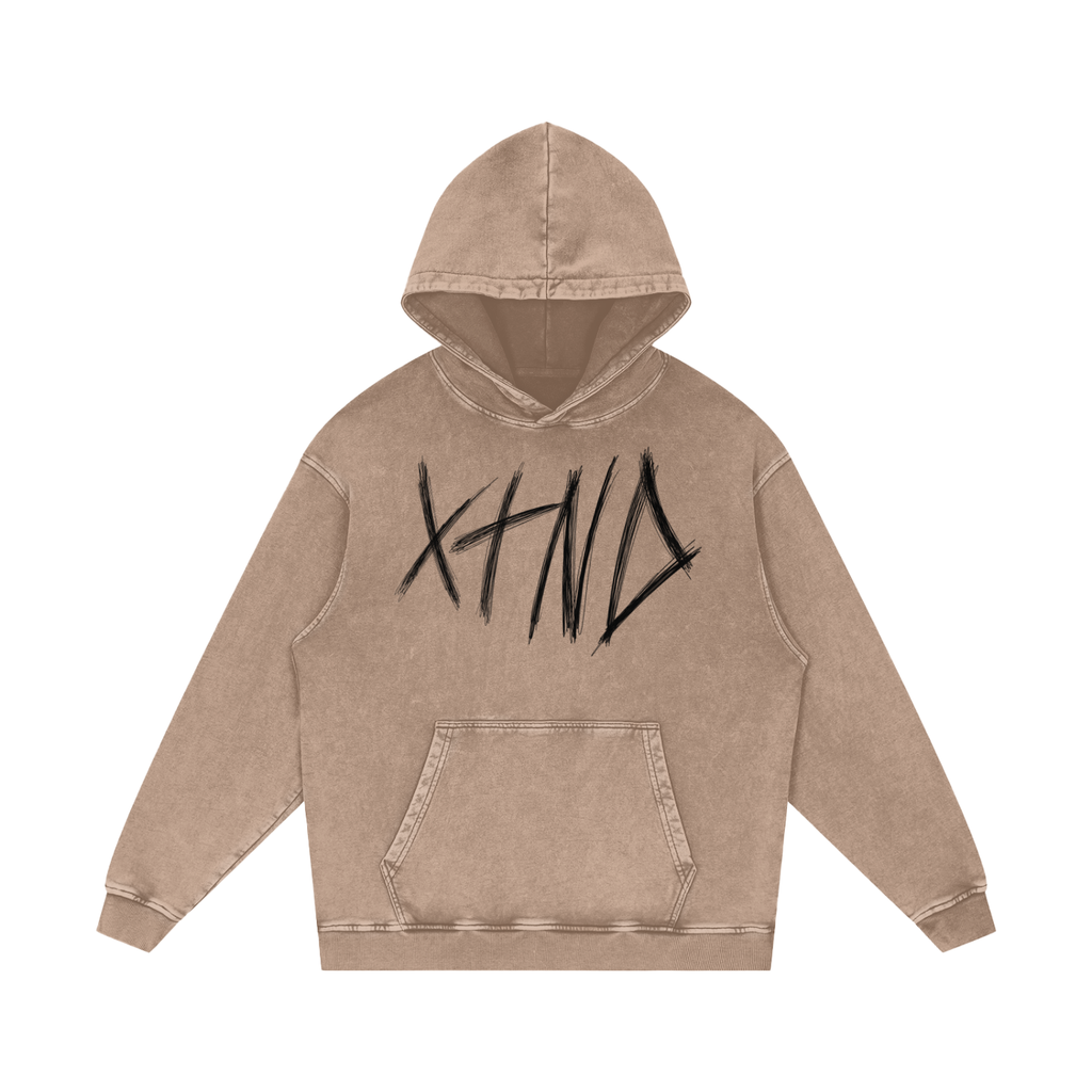 XTND // Crown of Thorns Sketch // Snow Washed Loose Cotton Hoodie