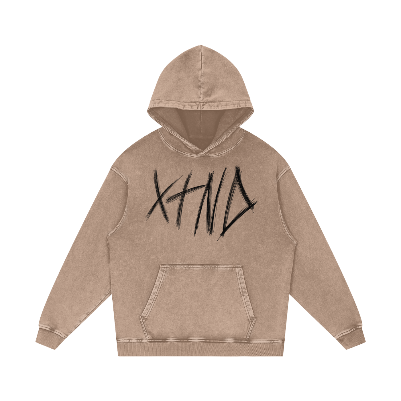 XTND // Crown of Thorns Sketch // Snow Washed Loose Cotton Hoodie