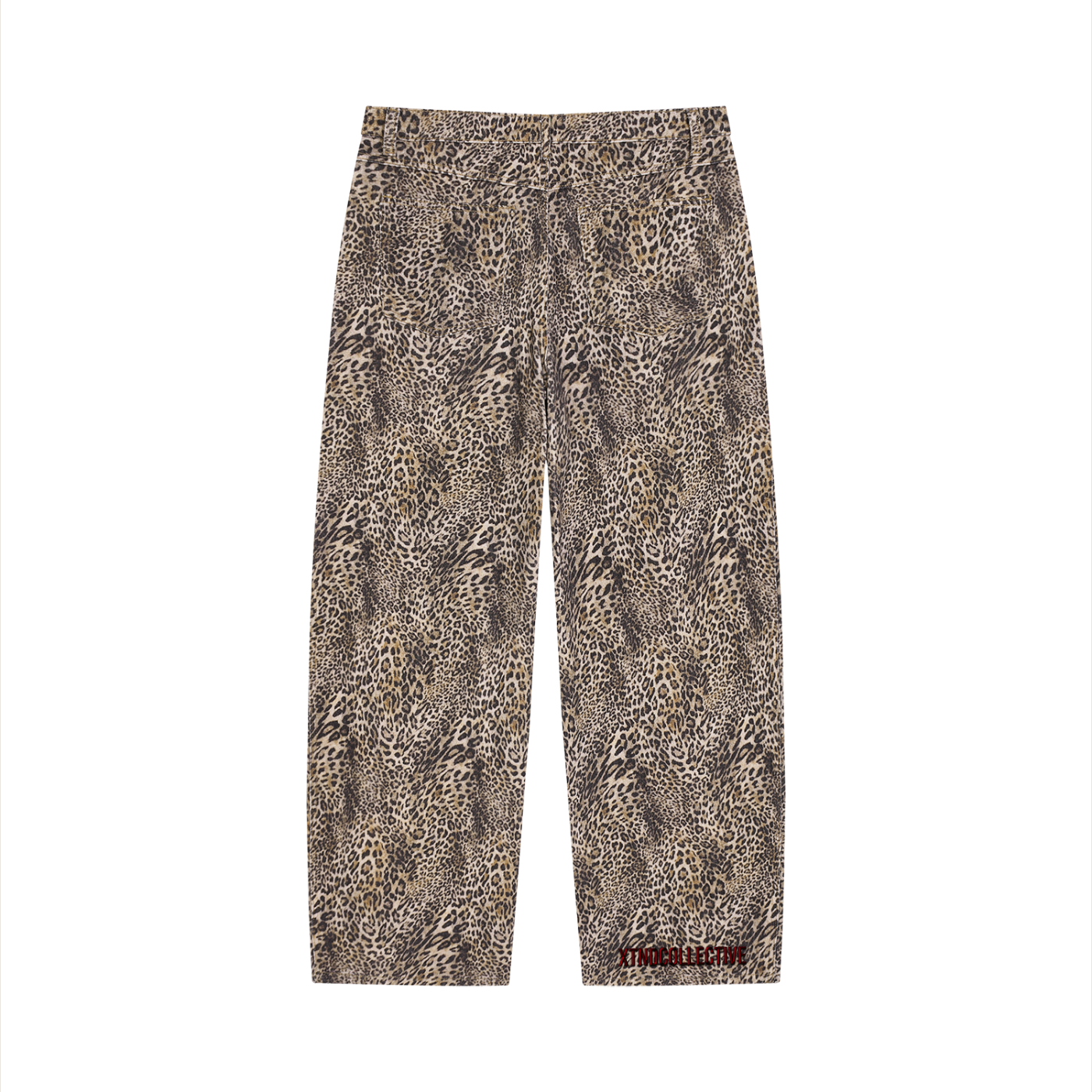 XTND // Leopard // Unisex Vintage Wash Leopard Wide Leg Jeans