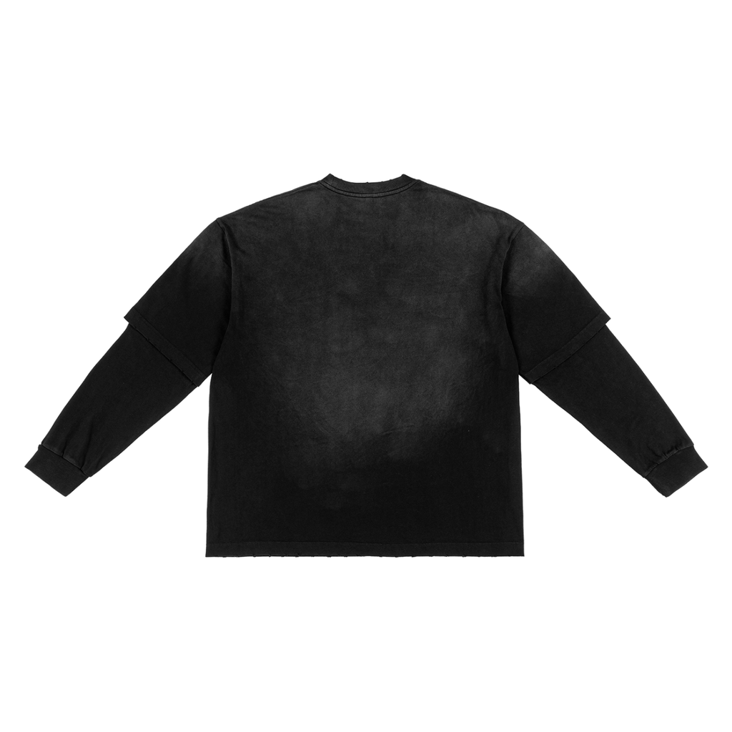 XTND // Eloi Eloi // Sunfade Hand-Frayed Faux Two-Piece T-Shirt