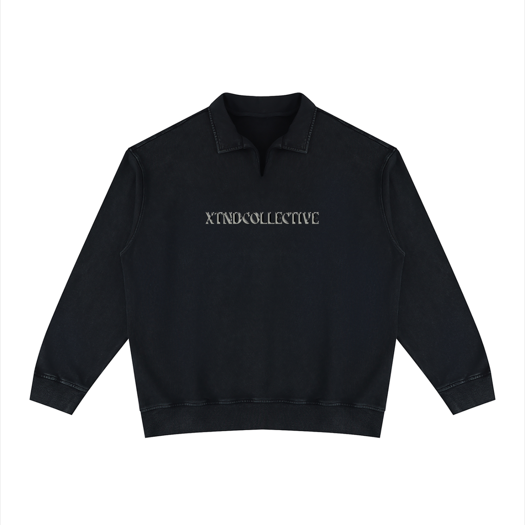 XTND // Deny Flesh // Unisex Vintage Wash Collared Sweatshirt