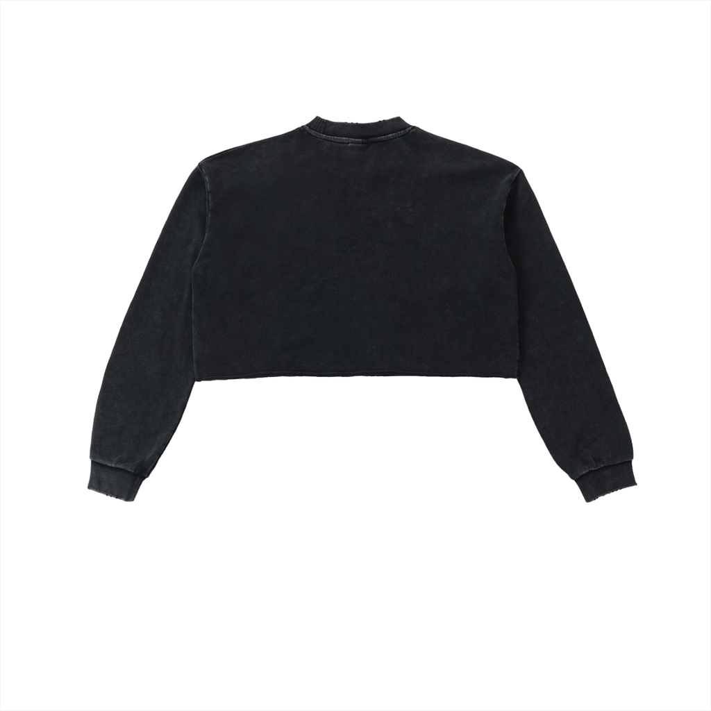 XTND // Ezekiel 37:3 // Snow Washed Raw Edge Cropped Sweatshirt