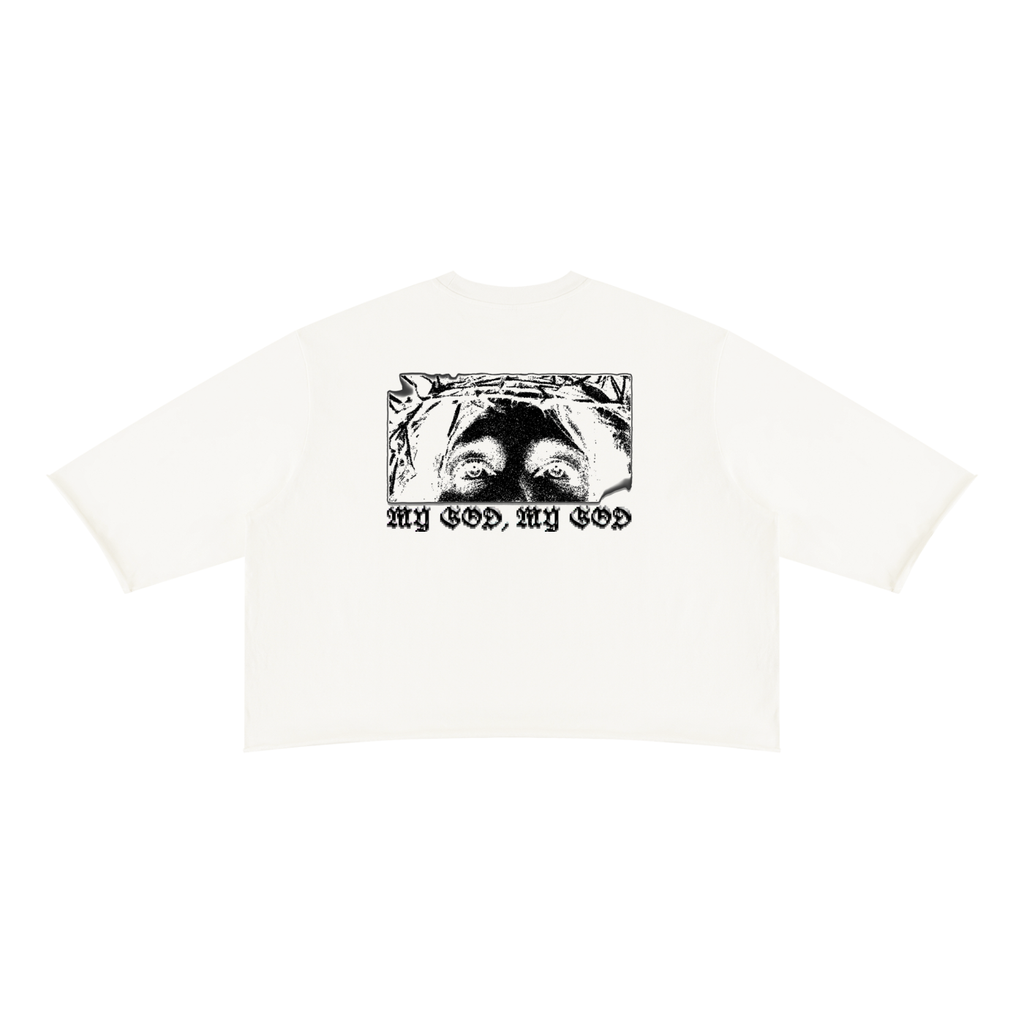 XTND // My God, My God // Unisex Mineral Wash Raw Hem Boxy T-Shirt
