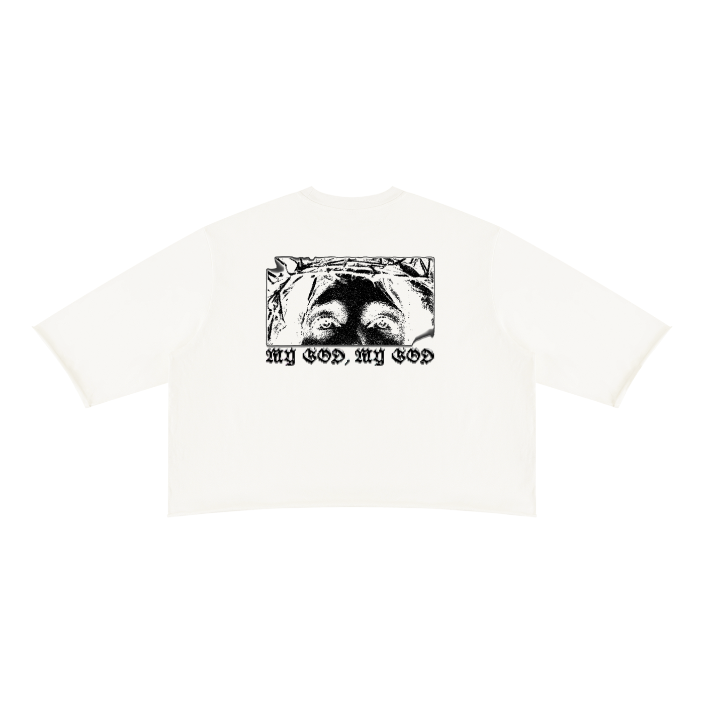 XTND // My God, My God // Unisex Mineral Wash Raw Hem Boxy T-Shirt